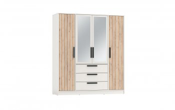 Шкаф 1700 мм 83.07 Вегас (4-х дв.) белый (Олмеко) в Арамиле - aramil.mebel-e96.ru
