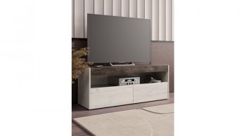 ТВ тумба Вегас Дуб Крафт Белый/Ателье темн. (Лин) в Арамиле - aramil.mebel-e96.ru