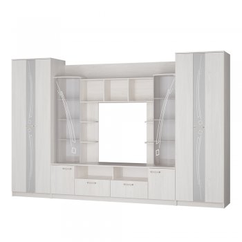 Стенка Венеция ясень белый (БТС) в Арамиле - aramil.mebel-e96.ru