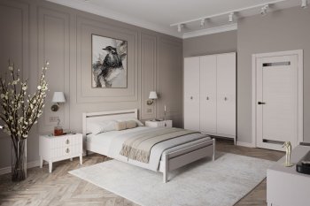 Кровать из массива Вероника-1 Льняной (БМ) в Арамиле - aramil.mebel-e96.ru