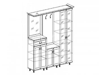 Прихожая Янна ЯН-28 правая (с карнизом) (Раус) в Арамиле - aramil.mebel-e96.ru